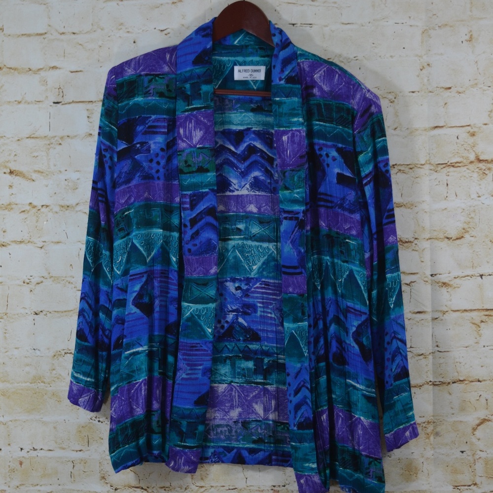 Alfred Dunner Sz Medium Open Front Cardigan Blazer